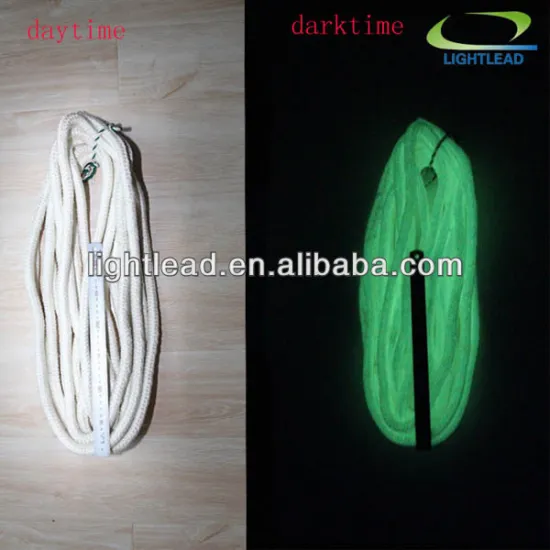 PP or PA material photoluminescent ropes for camping or fishing outdoor activies