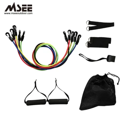 11 pcs exercise resistance bands Set, Portable elastic exercise bands