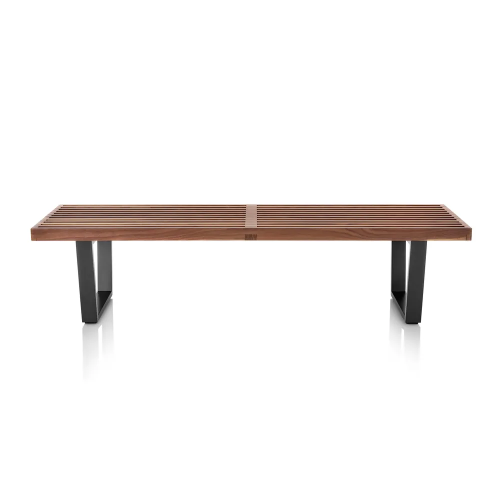 Nelson Style Platform Mid Century Solid Wood Bench