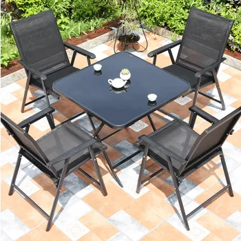 Modern Foldable Balcony Garden Furniture Set for Outdoor Patio Relaxation