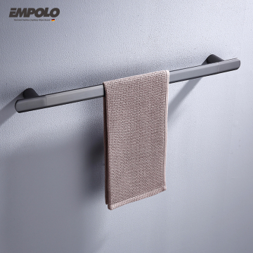 Modern Black Brass Wall Mount Towel Rack - Easy Installation for Hotels