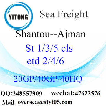 Shantou Porto Mar transporte de mercadorias para Ajman