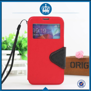 LZB Fashion color contrast series view windows flip cover case for Samsung galaxy trend duos S7562