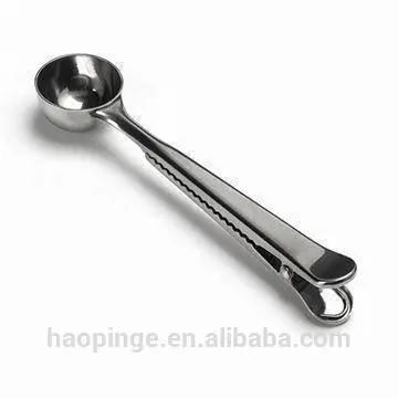 stainless steel coffee tasting spoon coffee spoon with clip