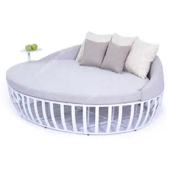 High-Quality Aluminum Frame Round Garden Furniture with Fabric Pillows for Hotels