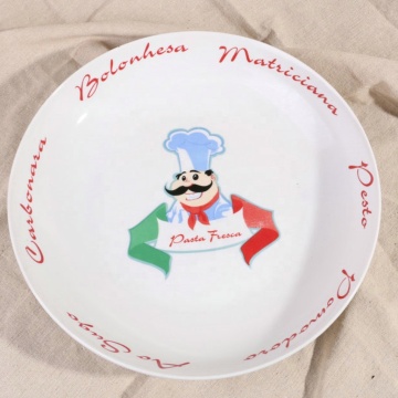 Ceramic Plates Set Porcelain Pasta Salad Plate White Glazed Restaurant Kitchen Dinnerware With Logo