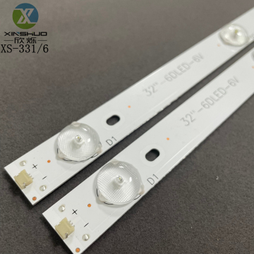 แถบไฟทีวี LED 32 นิ้ว: 6 ไฟ LED ความสว่างสูง, เอาต์พุต 2W สำหรับแบ็คไลท์ทีวีและชิ้นส่วนอะไหล่-ความยาว 590 มม.