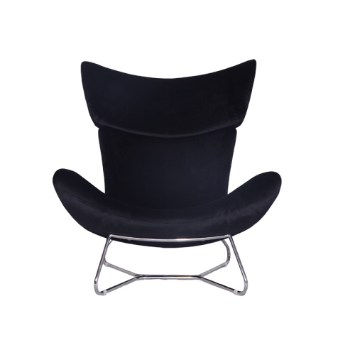 Klassieke zwarte stof Imola Accent Chair met Ottoman