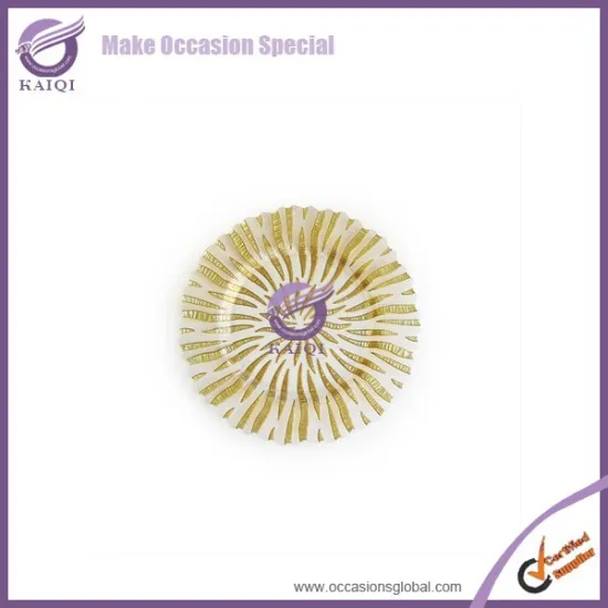 18194 beaded rhinestones gold rattan plastic charger plates