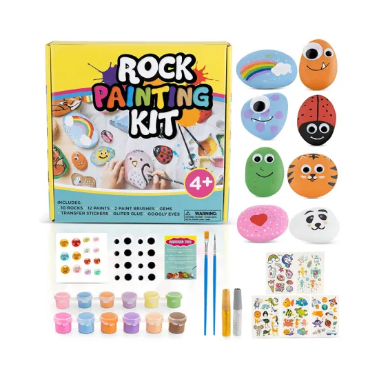 Rock Painting Kit for Kids: A Creative Easter Craft Set for 3-8 Year Olds, Includes Apron