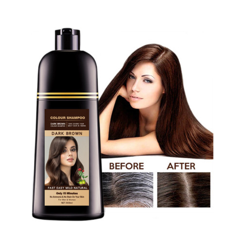 Shampoo de cor de tinta de cabelo castanho com óleo de argan