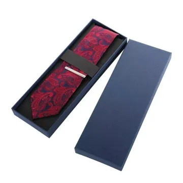 Custom Tie Silk Scarf Gift Black Paper Packing Box