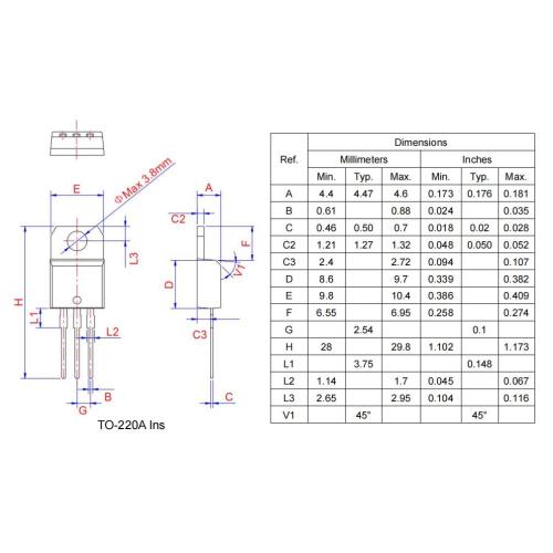 Hot selling 12A BT151X-500R T0-220F SCR