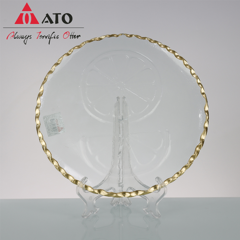 Plaque ronde Gold Rim Parties Plaque de table de dessert