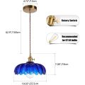 Blue petal fruit tray glass lampshade pendant lamp