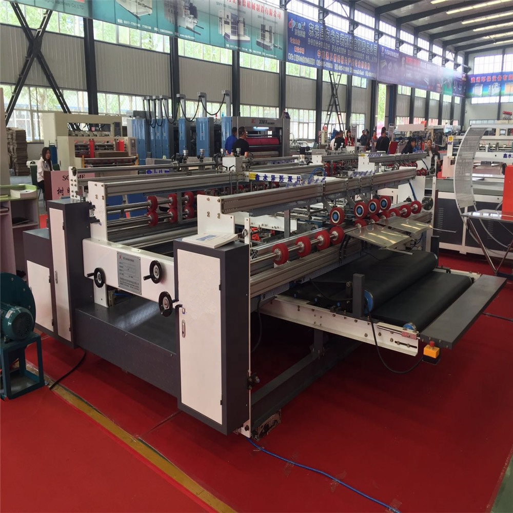 Semiautomatic paperboard box two pieces folder gluer machine