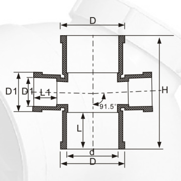 BS5255 / 4514 Drainage Upvc réduisant la couleur gris croisé