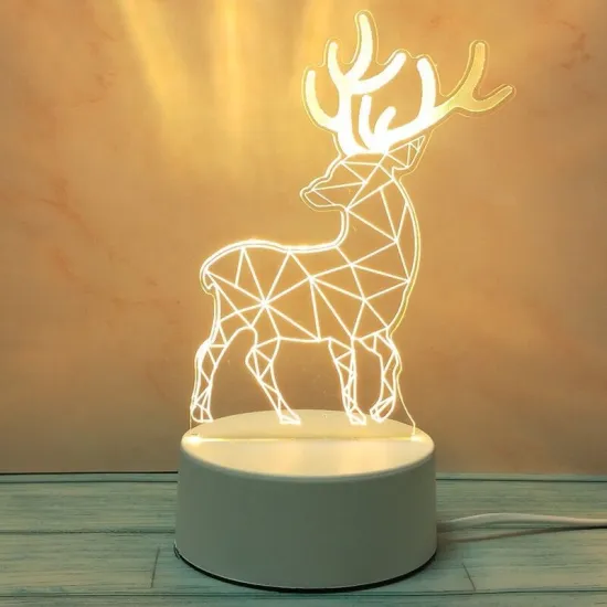 3D Illusion LED Night Light for Kids - USB Desk Lamp