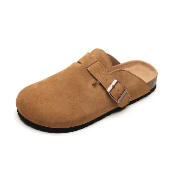 Stylish Genuine Leather Sandals with Thick Soles: Perfect Women's Summer Outerwear Half Slippers