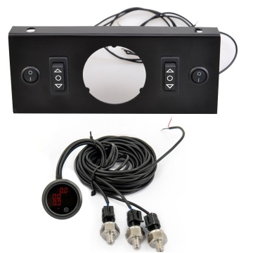 Air Suspension Triple Display Air Pressure Gauge with Paddle Valve Switch for Air Ride Truck