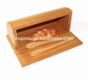 Unique printed custom bamboo bread box eco-friendly bamboo bread storage container
