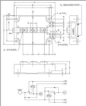 Cm600du-24f Dual Igbtmod 600 Amperes/1200 Volts Mitsubishi Igbt Power Module