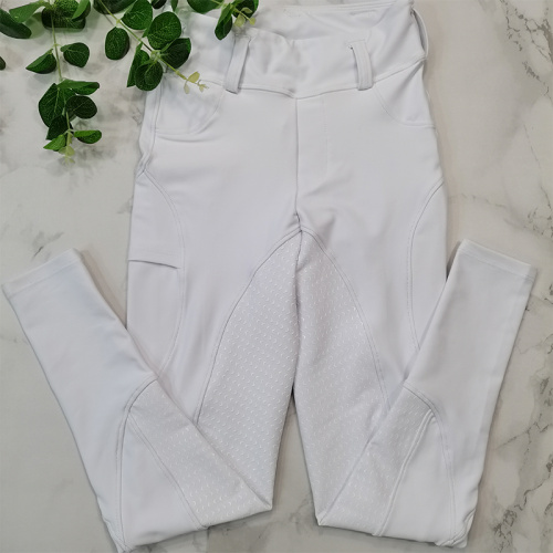 White Anti-slip Silicone Riding Breeches for Kids