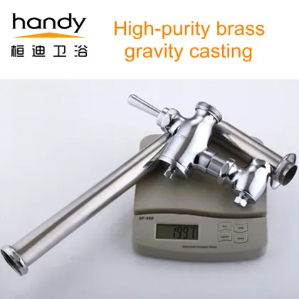 Hand-operated flushing valve with piping