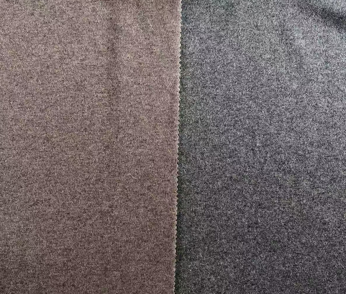 Knitted wool polyester jersey fabric