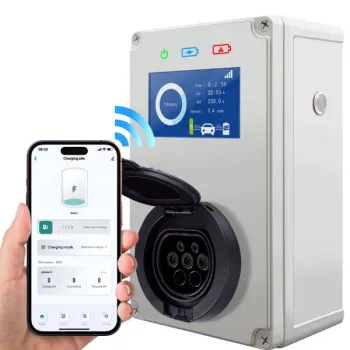 White 32A 7.4kW Portable EV Fast Charger Wall-Mounted Electric Vehicle Charging Station