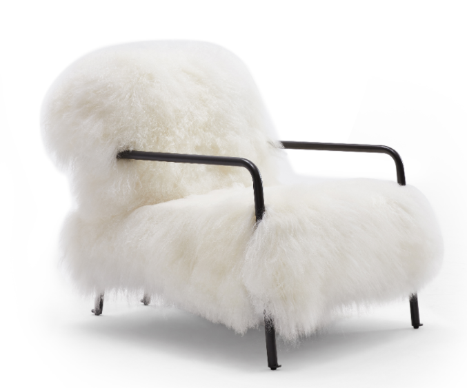 Vente chaude inspire de style long lufluff blanc single canapé foshan meuble salon chaise célibataire pour villa