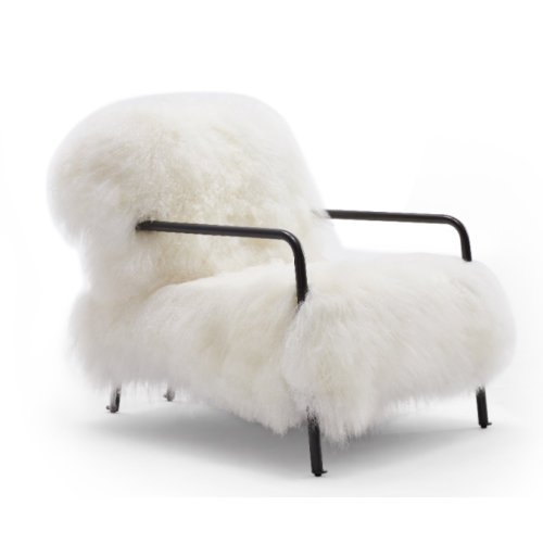 Vente chaude inspire de style long lufluff blanc single canapé foshan meuble salon chaise célibataire pour villa