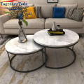 Metal Frame top Marble Side Coffee Table set