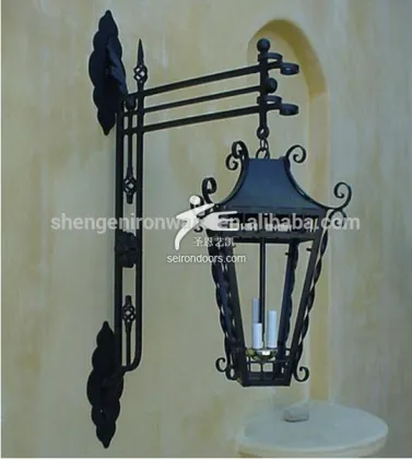 Elegant wrought iron door head lamp