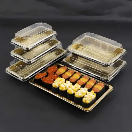 Golden PET chocolate tray Plastic Dessert Box