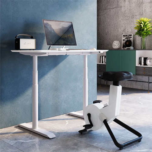 White Electric Adjustable Wood Computer Desk