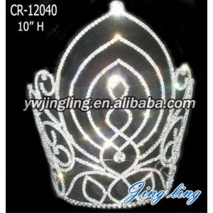 10 Inch Rhinestones Circle Pageant Crown