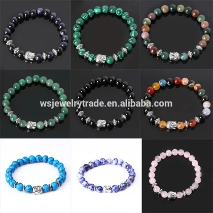 8mm Natural Lava Stone Elastic Bracelet Wholesale