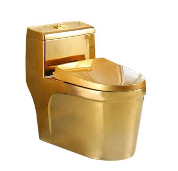 Modern Foshan Factory Direct Wholesale Concise Design Gold Side One Piece Bathroom Toilet