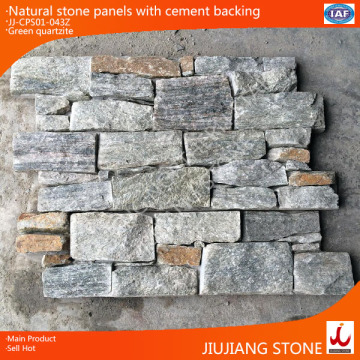 natural green color exterior panel stone/cement back stone