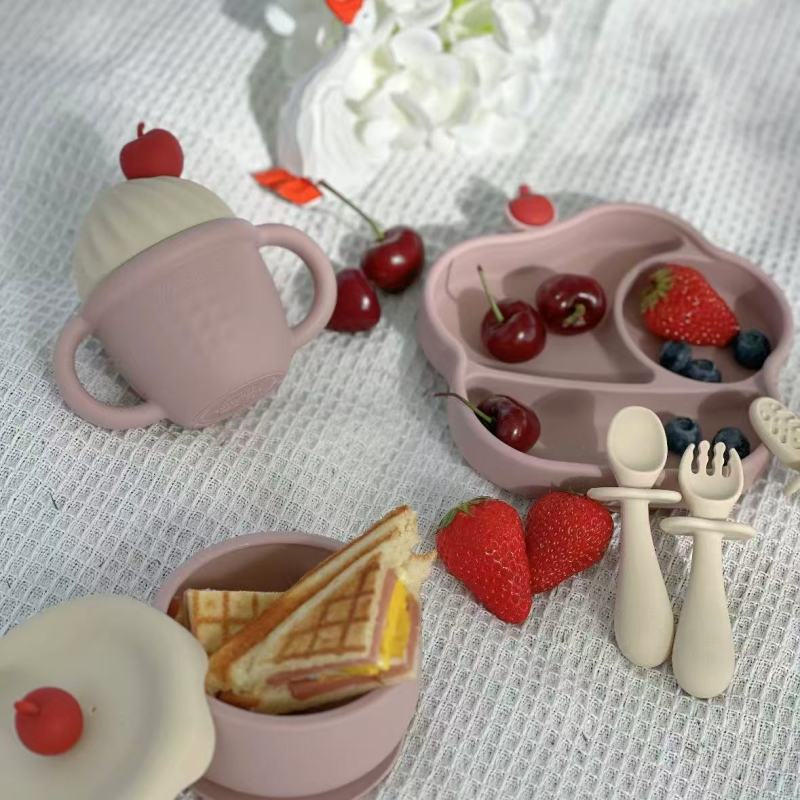 Soft Pastel Kids Tableware with Cute Utensils