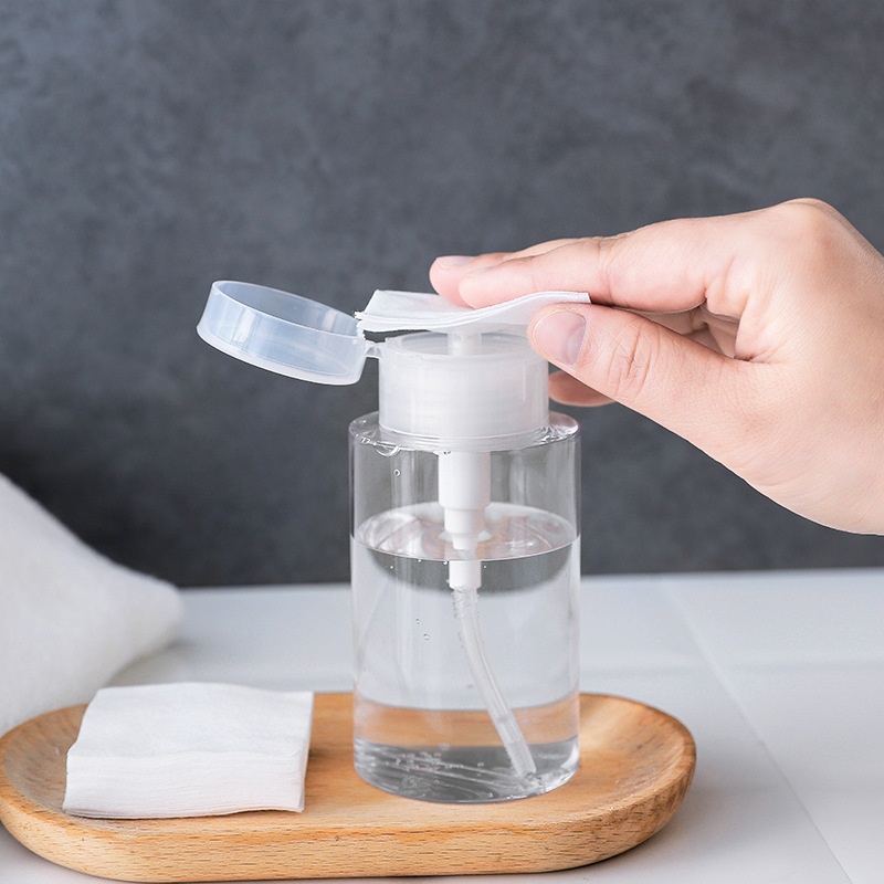 squeeze press cosmetic packaging bottle with press pump