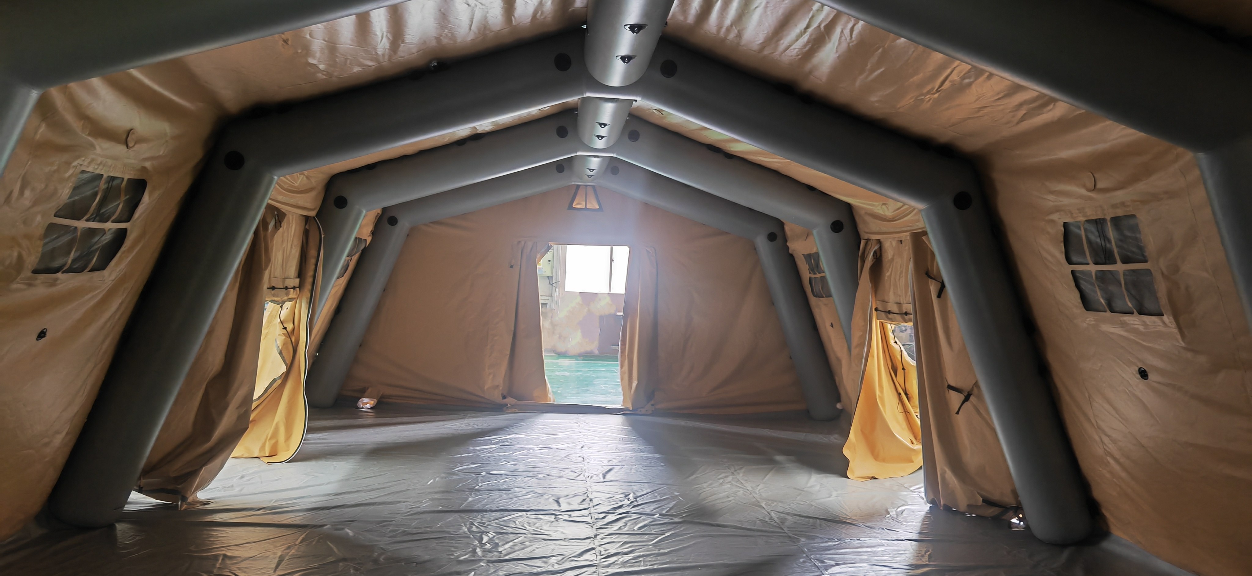 inflatable tent inside