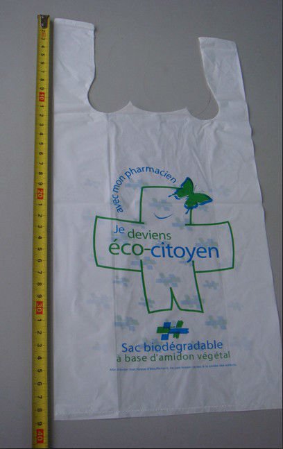 100% corn starch Biodegradable singlet bag,plastic bag