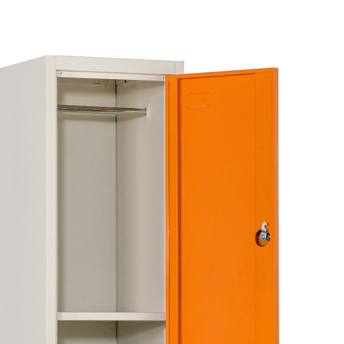 Одиночный оранжевый металлический шкафчик 2 двери