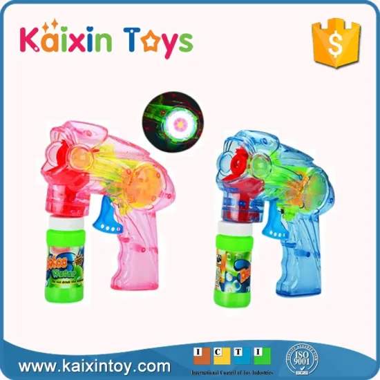 10221059 Wholesale Transparent Friction Light Up Gun Soap Bubble