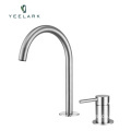 OEM/ODM Single Handle Matt Black SUS 304 Bathroom Faucet - 2 Holes Basin Wall Mounted