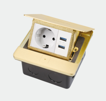 Hot Selling IP44 Dust-Proof Brass Pop-Up Floor Socket with EU Plug