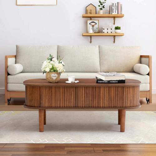 Oval Lift Tabletop Coffee Table for living room
