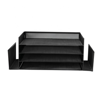 Support multi-niveaux de stockage de bureau à tiroirs en métal à deux couches